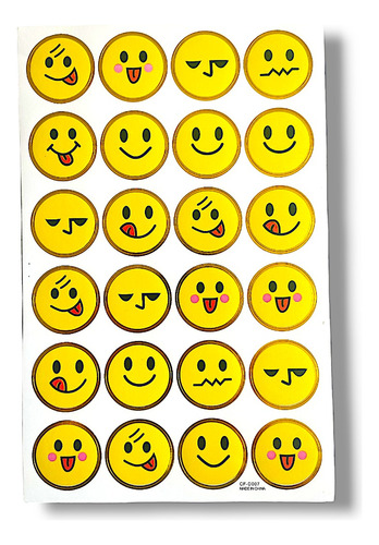 120 Stickers Emojis Caritas 34mm Motivacional Escolar 