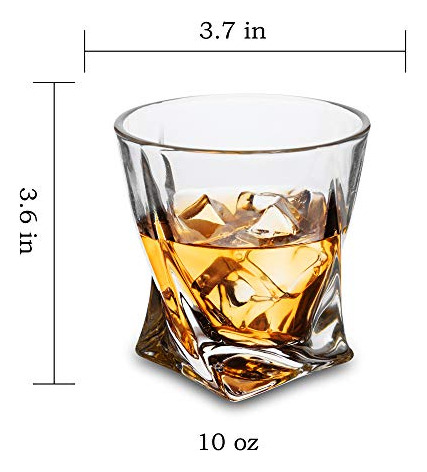 Juego De 6 Vasos De Whisky, Vasos De Cristal Torcido Kanars