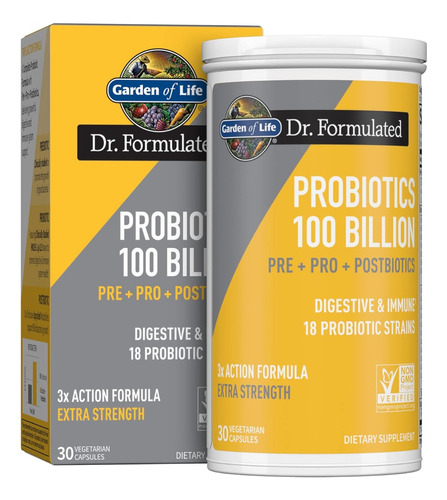 Probióticos Completos 100 Billion Garden Of Life 30 Capsulas