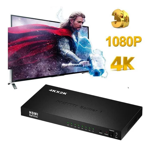 Conmutador Splitter Hdmi, 1 Entrada X 8 Salidas, 4k X 2k 3d