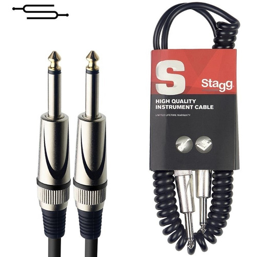 Cable Plug Rulo Espiralado 6m Guitarra Stagg Sgcc6dl