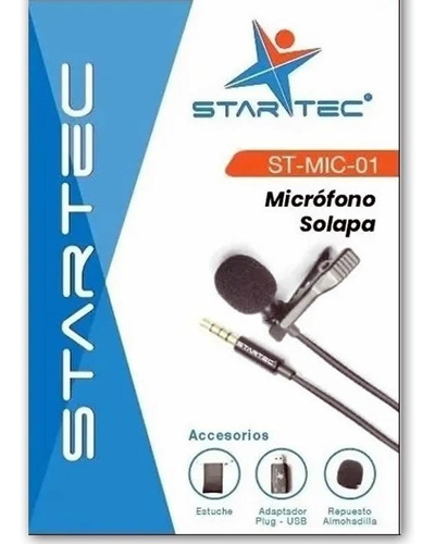 Imagen 1 de 1 de Micrófono De Solapa, Para Computador - Startec St-mic-01