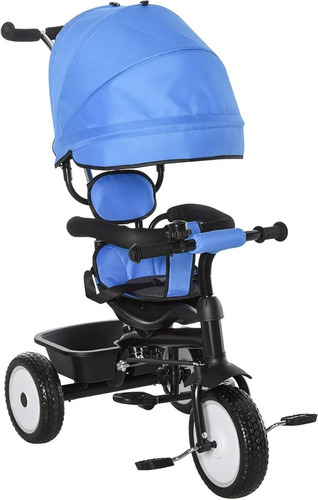 Qaba Triciclo Para Bebé 2 En 1 Con Toldo Ajustable, Cinturón