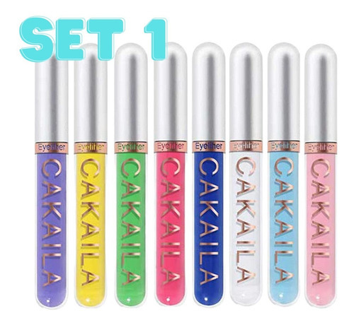 Kit Delineadores De Ojos Líquido 8pz Lentejuela Brillos F Color Quiero El #2