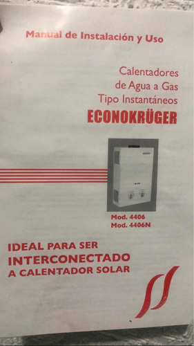 Boiler De Paso, Calentador De Agua Lp Econokruger