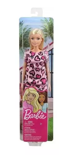 Boneca Barbie Fashion Loira Vestido Rosa Mattel Original