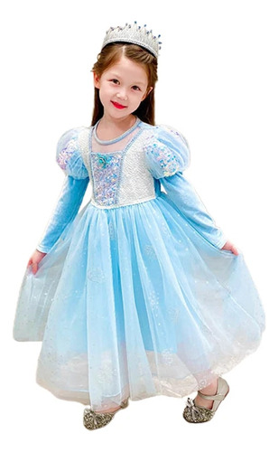 Disfraz De Elsa Frozen Para Niña  Vestido De Terciopelo De M