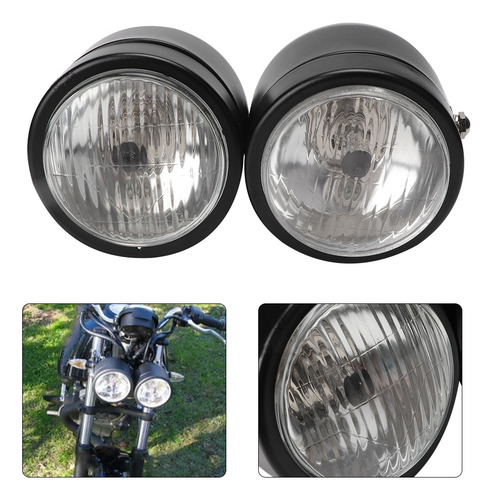 Faros Delanteros Dobles Universales De Hierro Para Motocicle