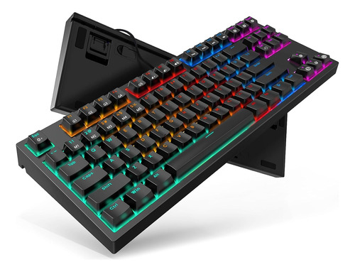 Teclado Mecánico Tecurs Mk204 Led Alámbrico - Negro 