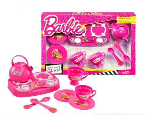 Juguete Nena Barbie Set De Te Con Cocina 421 Babymovil