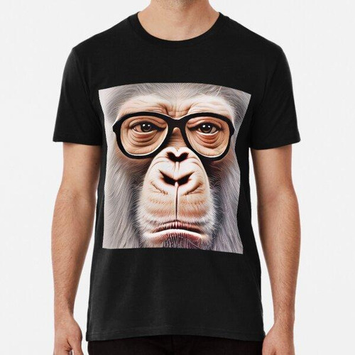 Remera Hipster Gorila Friki Con Gafas Algodon Premium