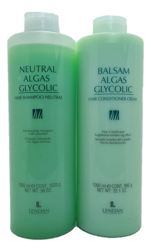 Shampoo Y Acondicionador Hidratante Algas Glycolic Lendan 