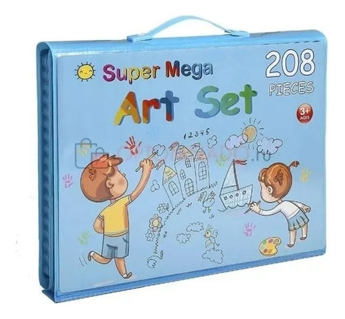 Set De Arte 208 Pcs Para Niños/niñas - Celeste 