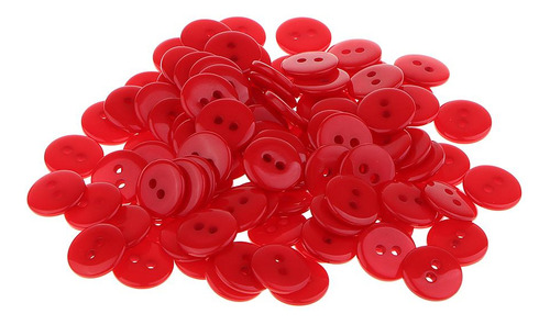 6x 100 Piezas Botones De Resina, 2 Agujeros 1 Cm Botones