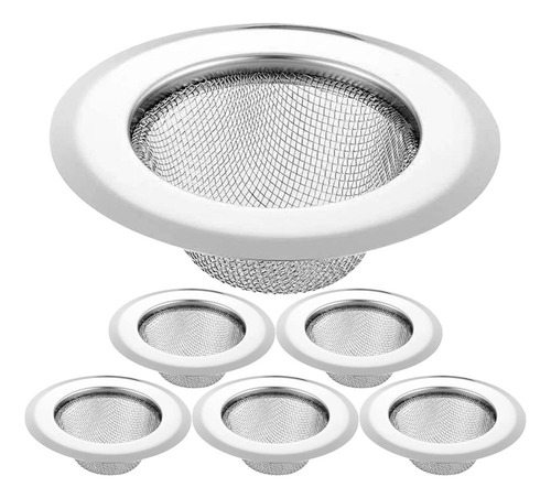 Filtro De Drenaje Para Lavabo De Acero Inoxidable, 6 Unidade