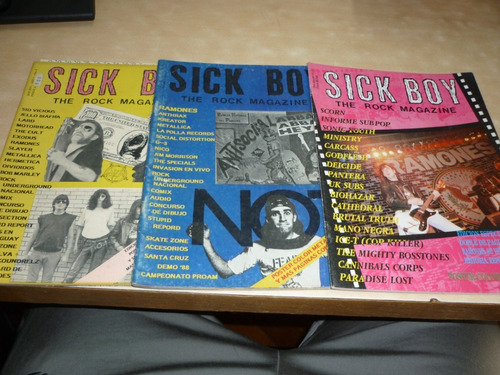 Lote 3 Revistas Sick Boy Con Posters Excelente Estad Jcd055