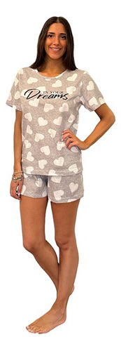 Pijama M/ Corta Short Estam. Corazones T : 2 Al 6 Berne 315