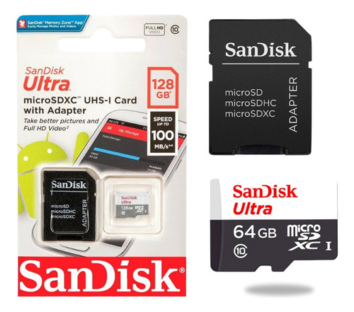 Cartão De Memória Sandisk Ultra 100mb/s 64gb P/câmeras Wi-fi