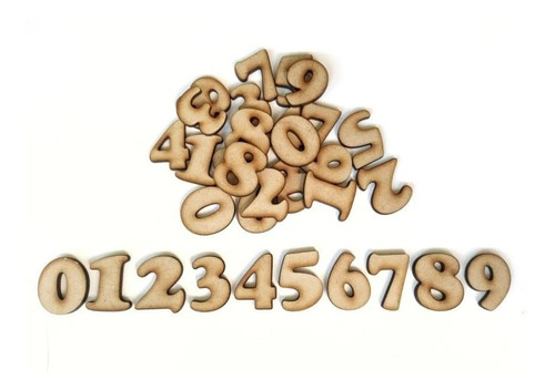 100 Numero Fibrofacil 2cm Mdf Letras Abecedario