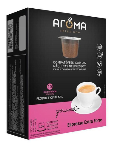 10 Cápsulas Aroma Para Nespresso Café Espresso Extra Forte