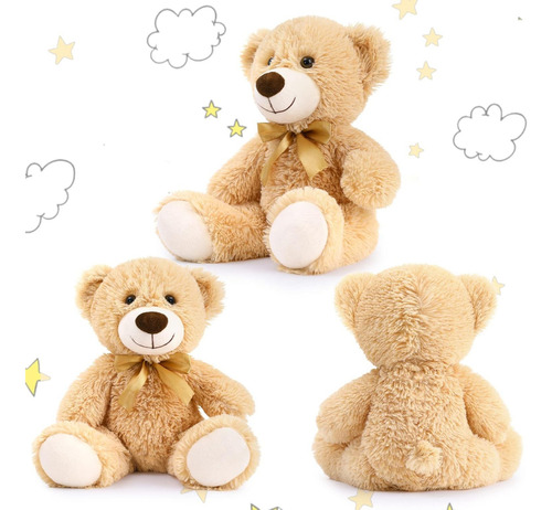 Peluche Mayoreo 6 Osos Conejos Pack Premium Set 6 Peluches Beige
