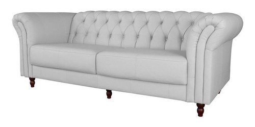 Sofá Maggiore 220cm Couro Natural Branco - Scala Decor