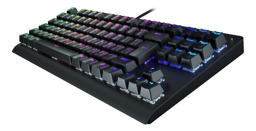 Teclado gamer Redragon Dark Avenger K568 QWERTY Outemu Blue português Brasil cor preto com luz RGB