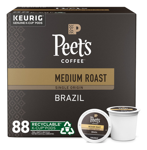 Peet's Coffee, Cpsulas K-cup De Tostado Medio Para Cafeteras