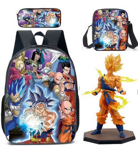 Juego Figuras Acción De Son Goku Super Saiyajin+moch 4pieza