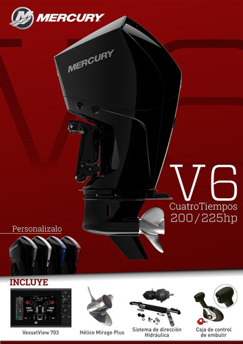 Imagen 1 de 7 de Motor Mercury 200 Hp V6 4 Tiempos. Nueva Generación
