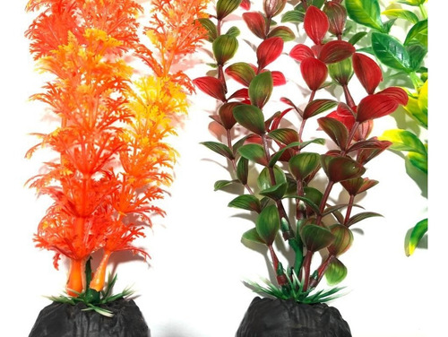 Imagem 5 de 6 de Planta Artificial Aquário Kit Nature Color 02 20cm 02 30cm