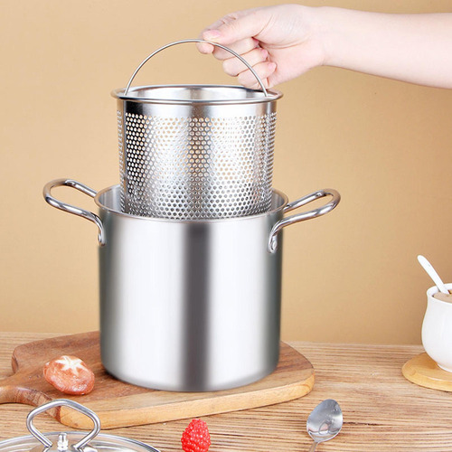* Olla Para Freír, Olla Para Fideos De Cocina Con Cesta De