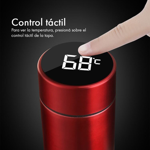 Imagen 3 de 9 de Termo Sensor De Temperatura Botella Acero Inoxidable 500 Ml