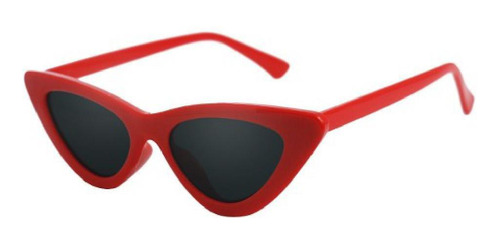 Óculos Sol Fem Cat Eye Gatinho Luxo Preto/vermelho Rêtro