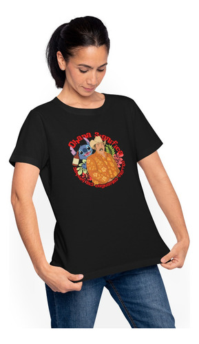 Playera Lalo Y Stitch Norteño Ohana Siguen Ladrando Perros