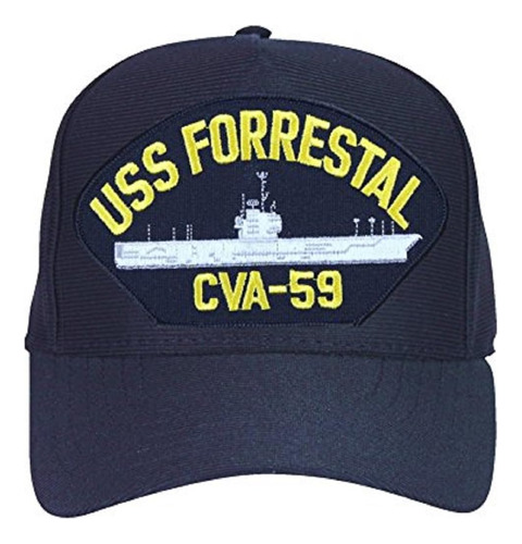 Uss Forrestal Cva-59 Navy Ship Cap Hat, Negro, Os