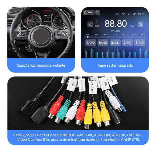 Estéreo 4+64g Carplay For Suzuki Swift 2018-2024 4k Wifi6