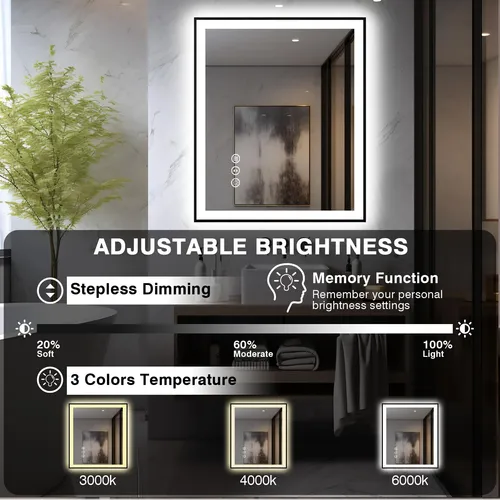 Espejos Inteligentes Led Negros Para Bano
