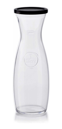 Imagen 1 de 3 de Jarra Garrafa Vidrio Grueso Agua Jugos Elegante Moderna 1 Lt