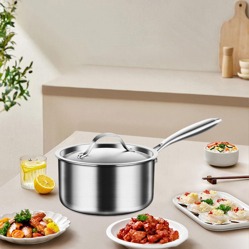 Cacerola Con Tapa, Olla Con Mango Largo Para Fideos, S