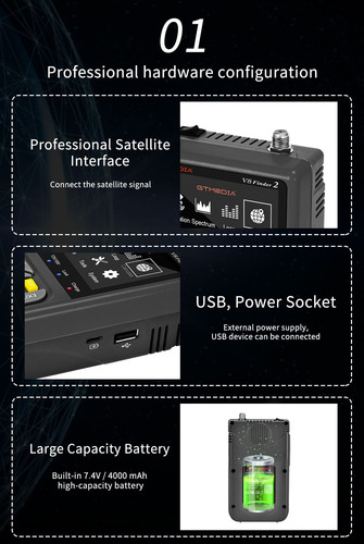 Medidor Localizador De Satélite V8 Finder2 Dvb-s2x/s 1080p