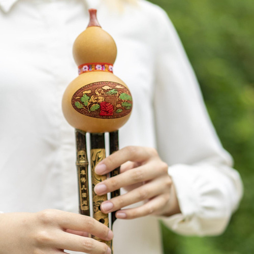 Hulusi Instrumento Musical Chinês Flauta De Cabaça De