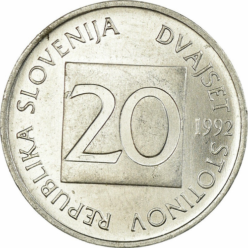 Eslovenia Moneda 20 Stotinov 1992 Buho - Km#8 - Sin Circular