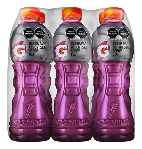 Gatorade, Sabor A Uva, 6 Pack Pet, 500ml