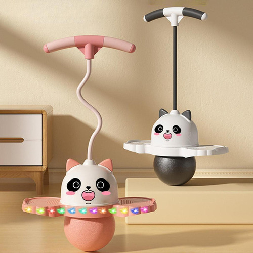 # Bola De Pogo Em Forma De Panda Com Alça Pogo Stick Rosa
