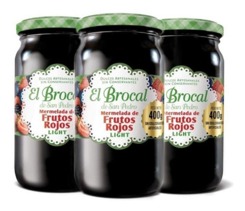 El Brocal Pack 3 Frascos Merme De Frutos Rojos Light X420gr