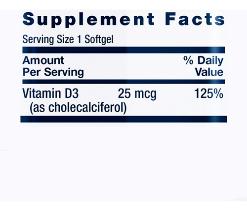 Vitamina D3 25mcg Life Extension 90 Softgels Importado