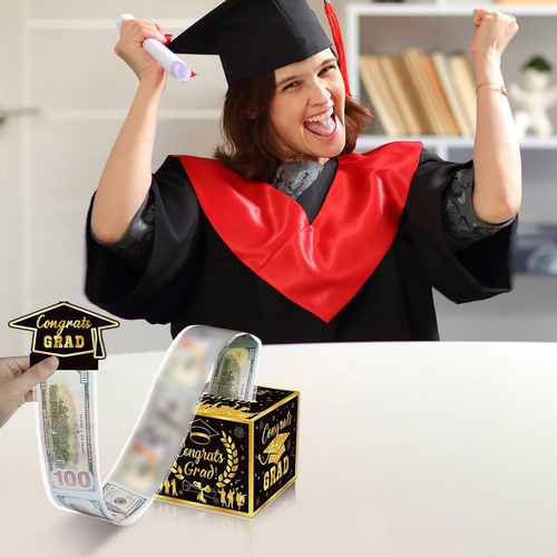 Caja De Regalo Con Dinero Para De Graduación En 3d, E