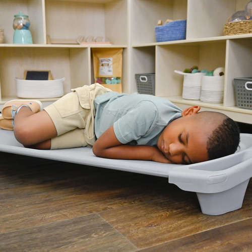 Cuna Para Siesta Niños Guardería Tamaño Estándar Color Gris Color