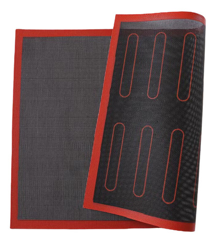 Plancha Silicona Malla Antiadherente Horno Color Negro